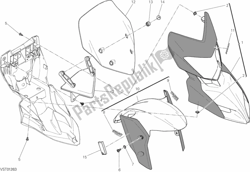 Todas las partes para Cubierta de Ducati Hypermotard Hyperstrada USA 821 2014